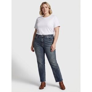 KUT From The Kloth Reese Fab Ab Ankle Straight Jeans Size 8 Raw Hem Stretch